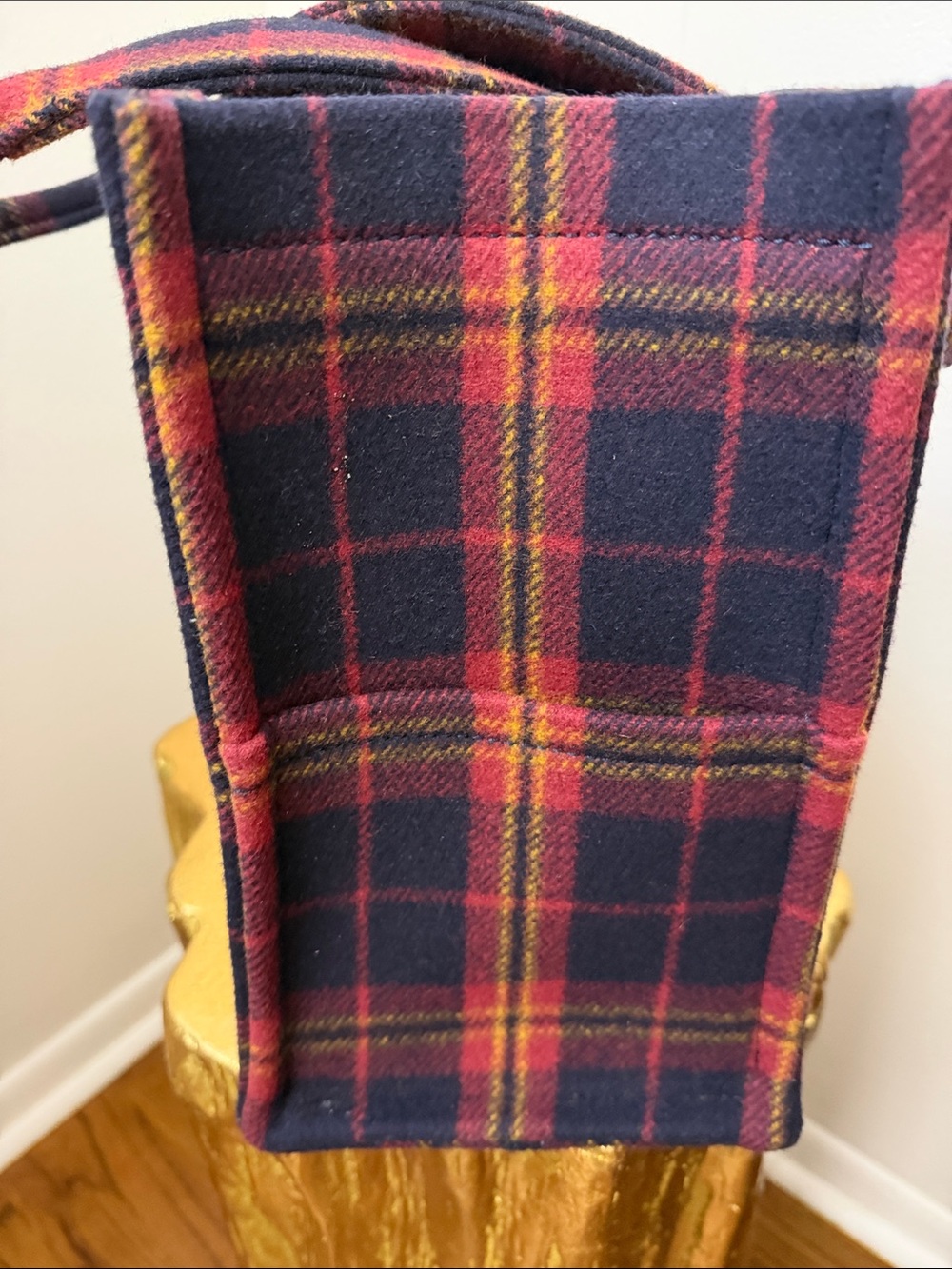 Celine Navy Plaid Large Tote Bag - Picture 9 of 12